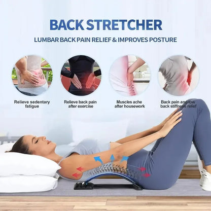 Lumbar Back Stretcher Massager for Spine Pain Relief Vertebral Relaxer Lower Back Traction Waist Correction - Spinal Health Aid