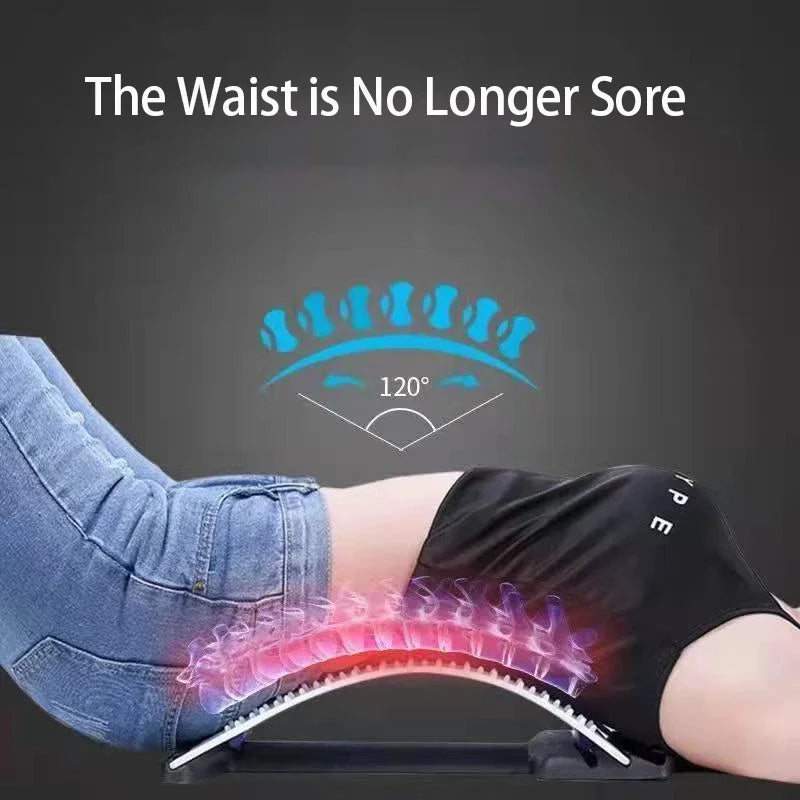 Lumbar Back Stretcher Massager for Spine Pain Relief Vertebral Relaxer Lower Back Traction Waist Correction - Spinal Health Aid