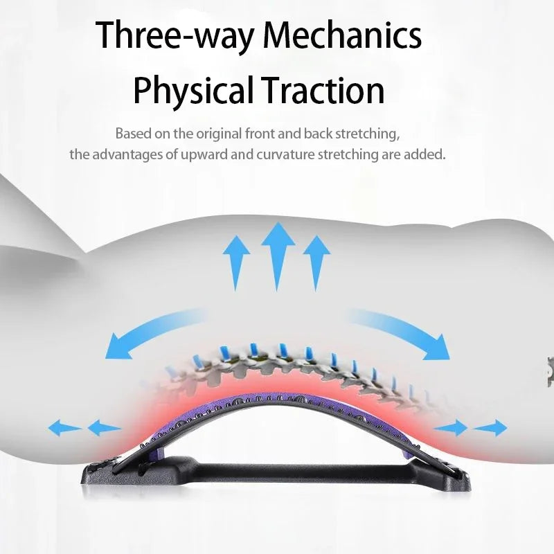 Lumbar Back Stretcher Massager for Spine Pain Relief Vertebral Relaxer Lower Back Traction Waist Correction - Spinal Health Aid