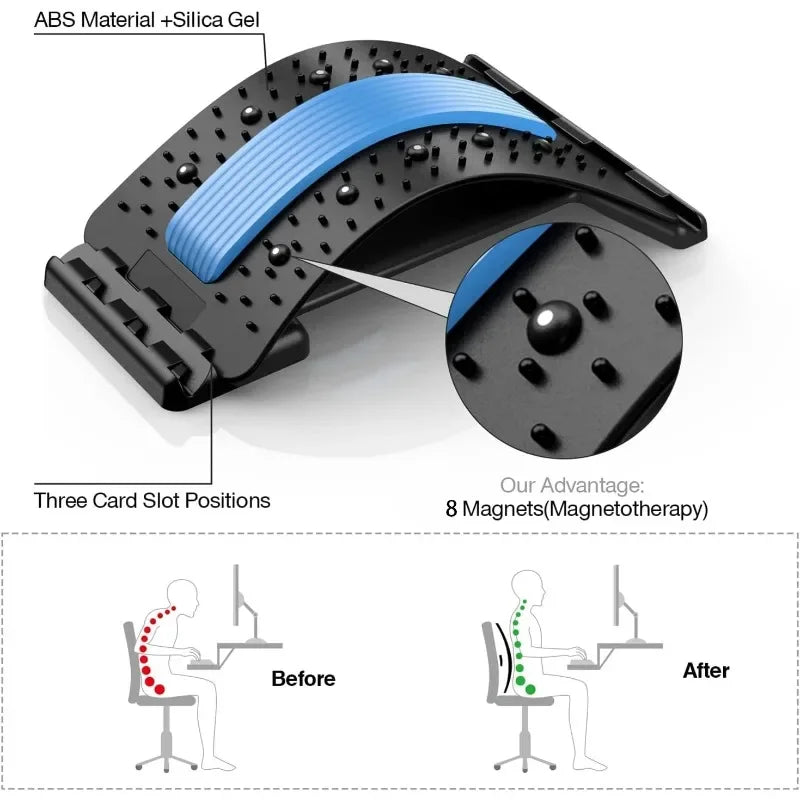 Lumbar Back Stretcher Massager for Spine Pain Relief Vertebral Relaxer Lower Back Traction Waist Correction - Spinal Health Aid
