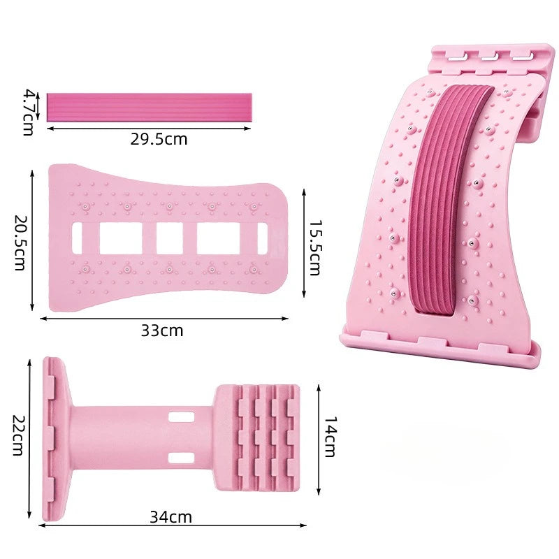 Lumbar Back Stretcher Massager for Spine Pain Relief Vertebral Relaxer Lower Back Traction Waist Correction - Spinal Health Aid