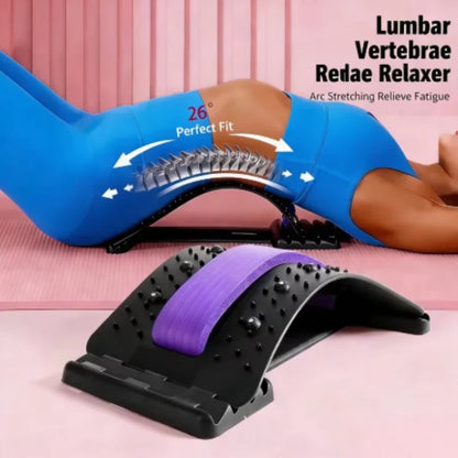 Lumbar Back Stretcher Massager for Spine Pain Relief Vertebral Relaxer Lower Back Traction Waist Correction - Spinal Health Aid