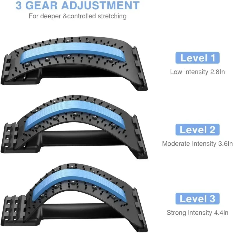 Lumbar Back Stretcher Massager for Spine Pain Relief Vertebral Relaxer Lower Back Traction Waist Correction - Spinal Health Aid