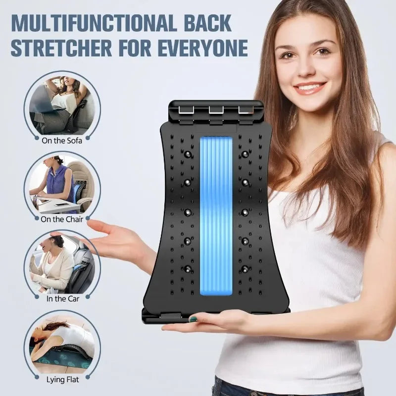 Lumbar Back Stretcher Massager for Spine Pain Relief Vertebral Relaxer Lower Back Traction Waist Correction - Spinal Health Aid