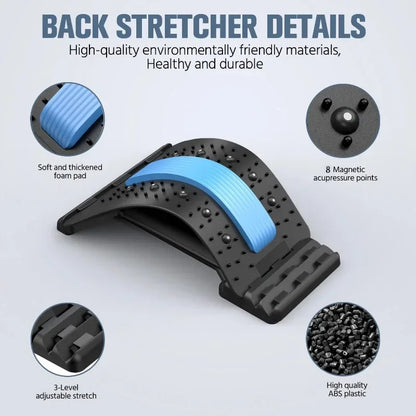 Lumbar Back Stretcher Massager for Spine Pain Relief Vertebral Relaxer Lower Back Traction Waist Correction - Spinal Health Aid